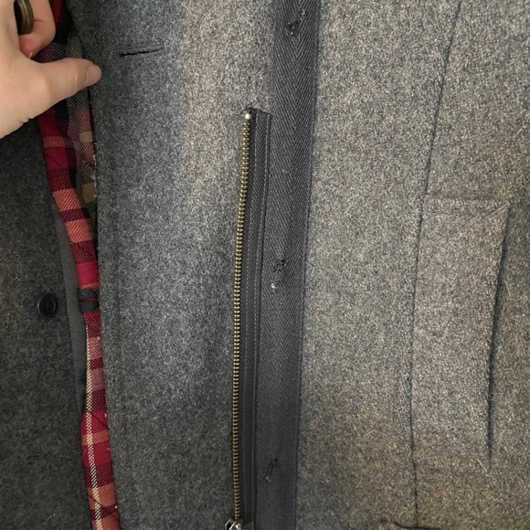 Grey Wool Pea Coat EUC - Picture 9 of 13